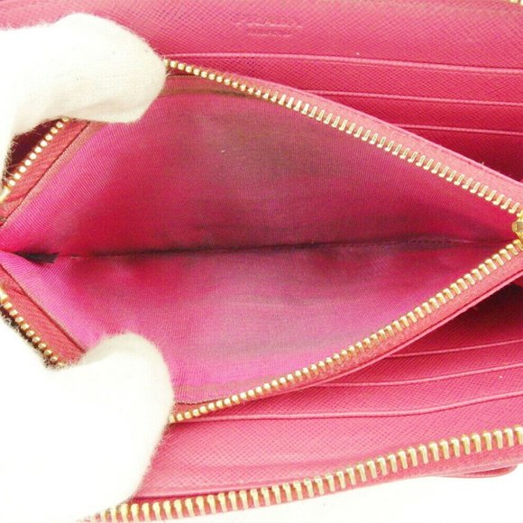 Prada Long Wallet Ribbon Pink Safiano Leather Auth USED T17788 - Picture 10 of 10